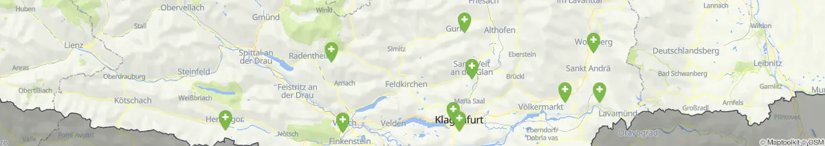 Kartenansicht für Apotheken-Notdienste in Kärnten (103)
